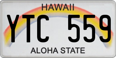 HI license plate YTC559