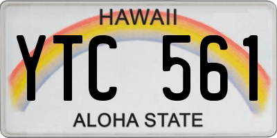 HI license plate YTC561
