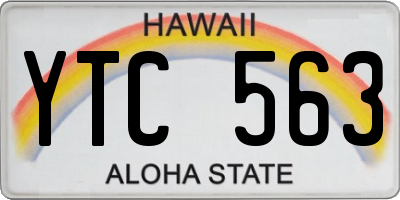 HI license plate YTC563