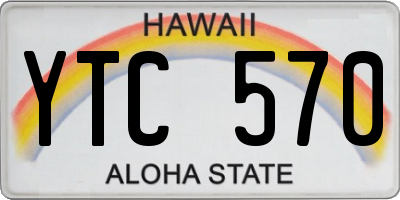 HI license plate YTC570