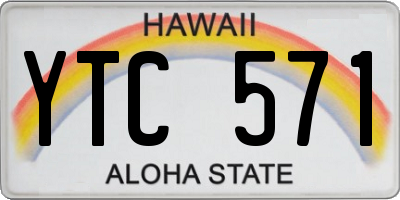 HI license plate YTC571