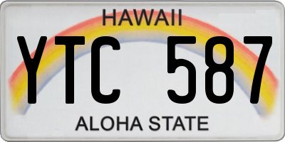 HI license plate YTC587
