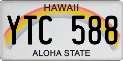 HI license plate YTC588