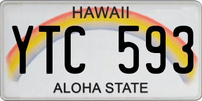 HI license plate YTC593