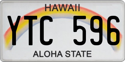 HI license plate YTC596