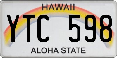 HI license plate YTC598