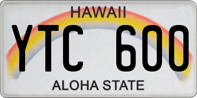 HI license plate YTC600