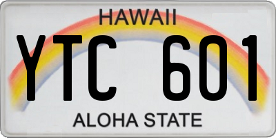 HI license plate YTC601