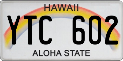 HI license plate YTC602