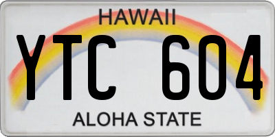 HI license plate YTC604
