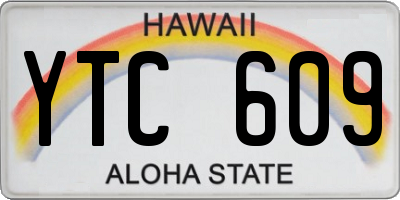 HI license plate YTC609