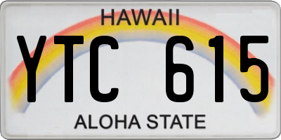 HI license plate YTC615