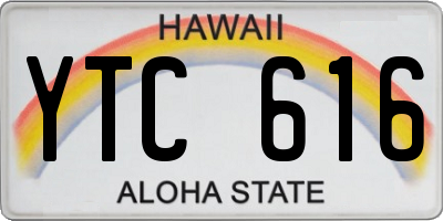 HI license plate YTC616