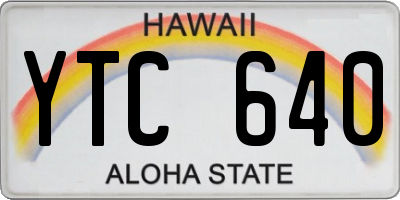 HI license plate YTC640