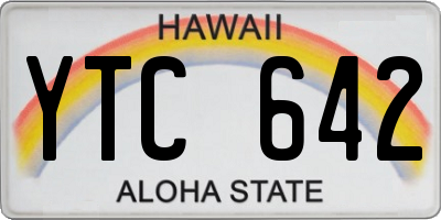 HI license plate YTC642