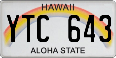 HI license plate YTC643