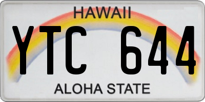 HI license plate YTC644