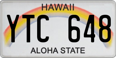 HI license plate YTC648