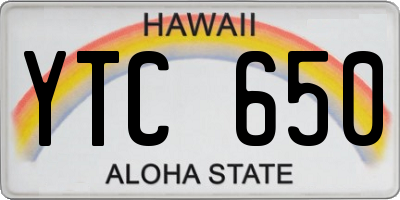 HI license plate YTC650