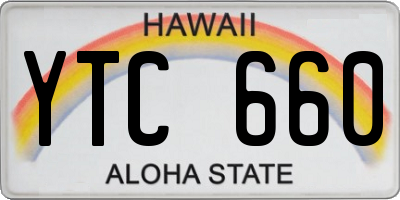 HI license plate YTC660