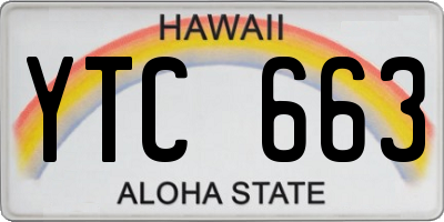 HI license plate YTC663