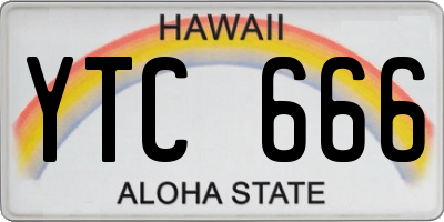 HI license plate YTC666