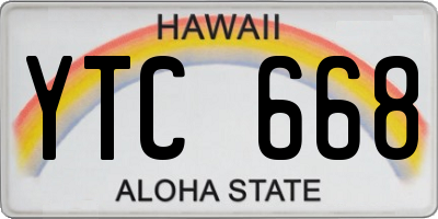 HI license plate YTC668