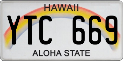 HI license plate YTC669