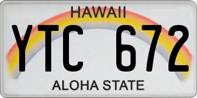 HI license plate YTC672