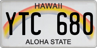HI license plate YTC680