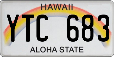 HI license plate YTC683