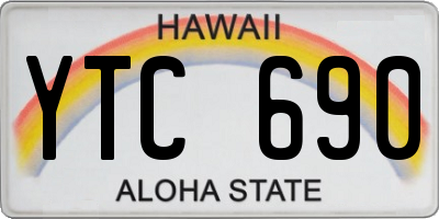 HI license plate YTC690