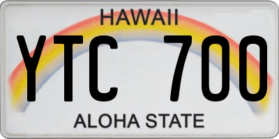 HI license plate YTC700