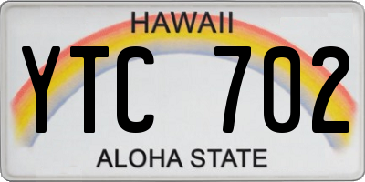 HI license plate YTC702