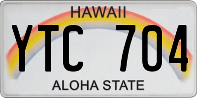 HI license plate YTC704