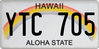 HI license plate YTC705