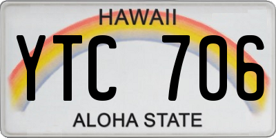 HI license plate YTC706