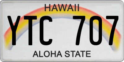 HI license plate YTC707