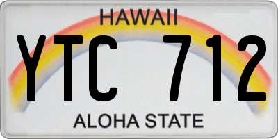 HI license plate YTC712