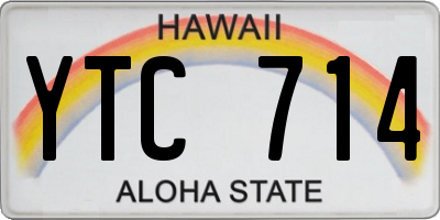 HI license plate YTC714