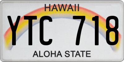 HI license plate YTC718