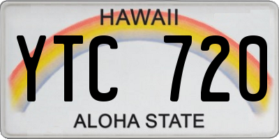 HI license plate YTC720