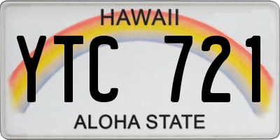 HI license plate YTC721