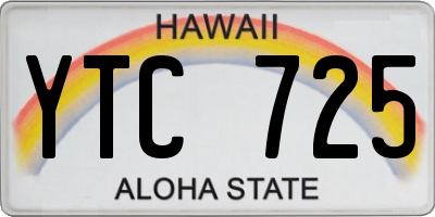 HI license plate YTC725