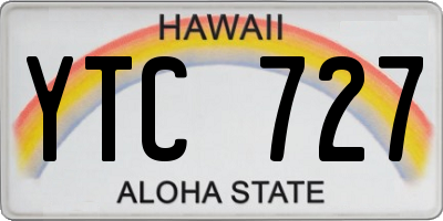 HI license plate YTC727