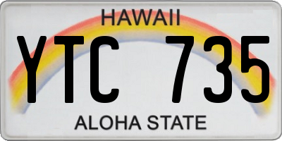 HI license plate YTC735