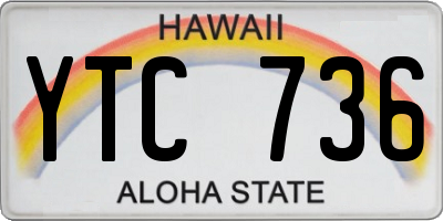 HI license plate YTC736