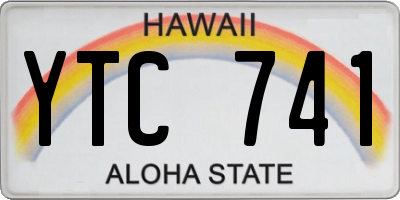 HI license plate YTC741