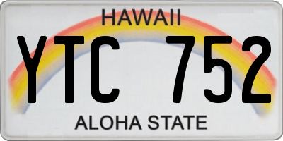 HI license plate YTC752