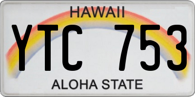 HI license plate YTC753